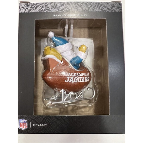 Hallmark 'Jacksonville Jaguars' NFL Santa Football Sleigh Ornament New In Box - Picture 3 of 8